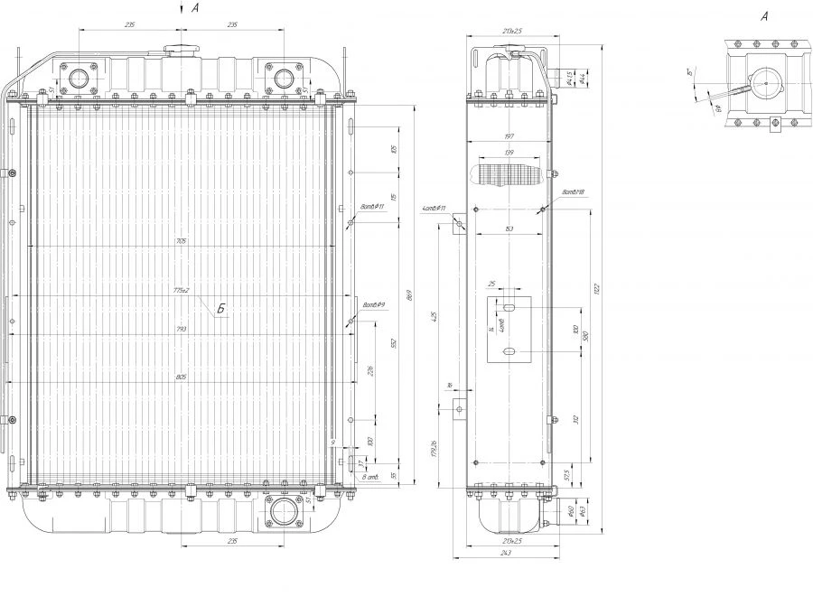 Water Radiator for Internal Combustion Engine 238Р.1301.100