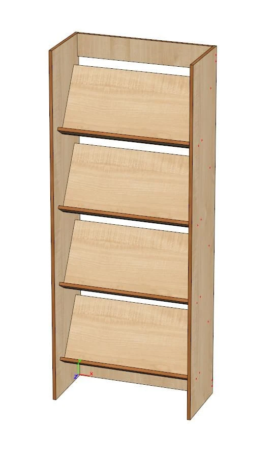 Demonstration Library Shelf, Laminated Particleboard with PVC Edge