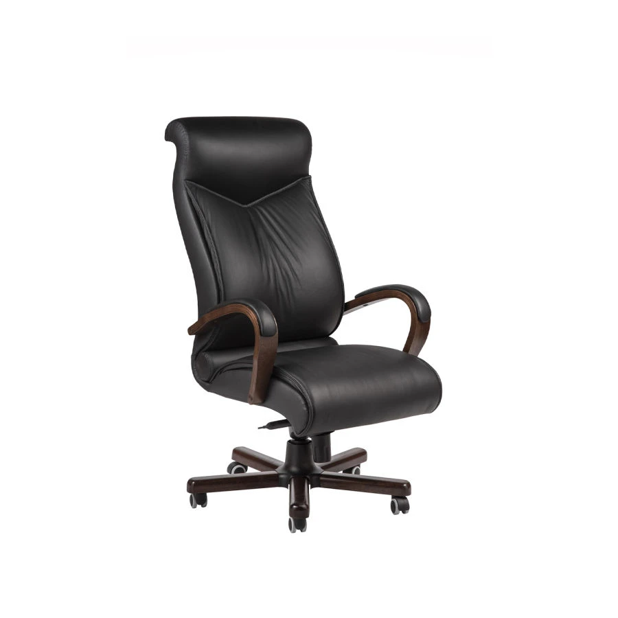 Upholstered Armchair with Wooden Frame and Metal Base for Comfortable Seating KUBA