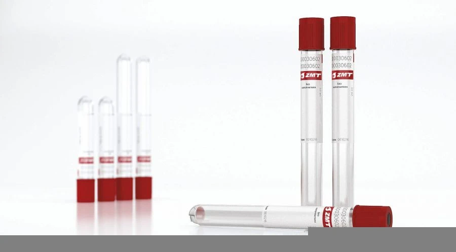ZMT Vacuum Blood Collection Tube with Thrombin Activator, 13x100 mm