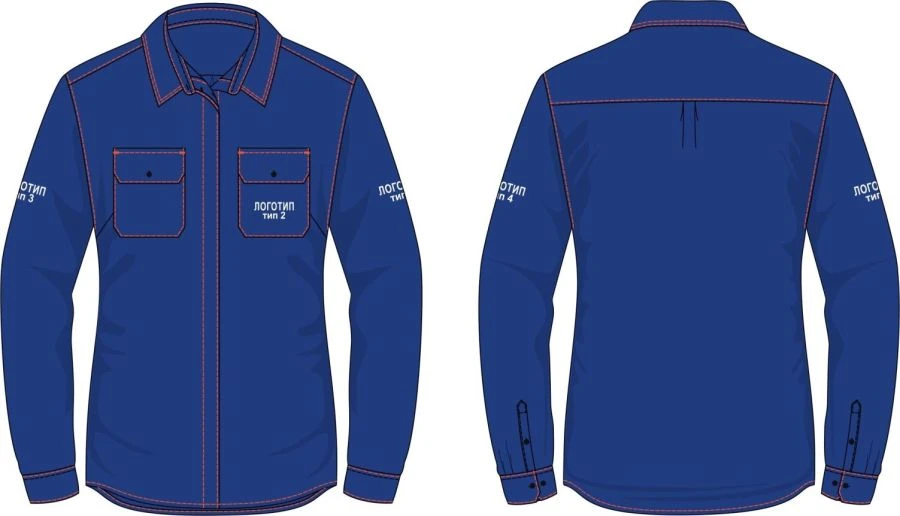 Women's Fire-Resistant Shirt Jacket for Thermal Arc Protection, Gazprom Neft Style