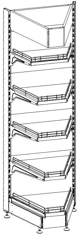 Corner Shelving Unit Type 4, Single-Sided, Internal ST4-UV(45°)
