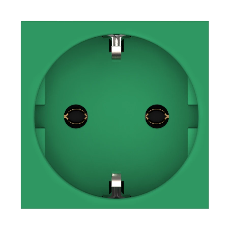 CADUCEUS ALING HIDE Modular Socket 45x45 with Grounding, 16A, Green
