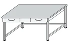 Metal Work Table with Metal Frame and 2 Hanging Drawers SP-8(m)