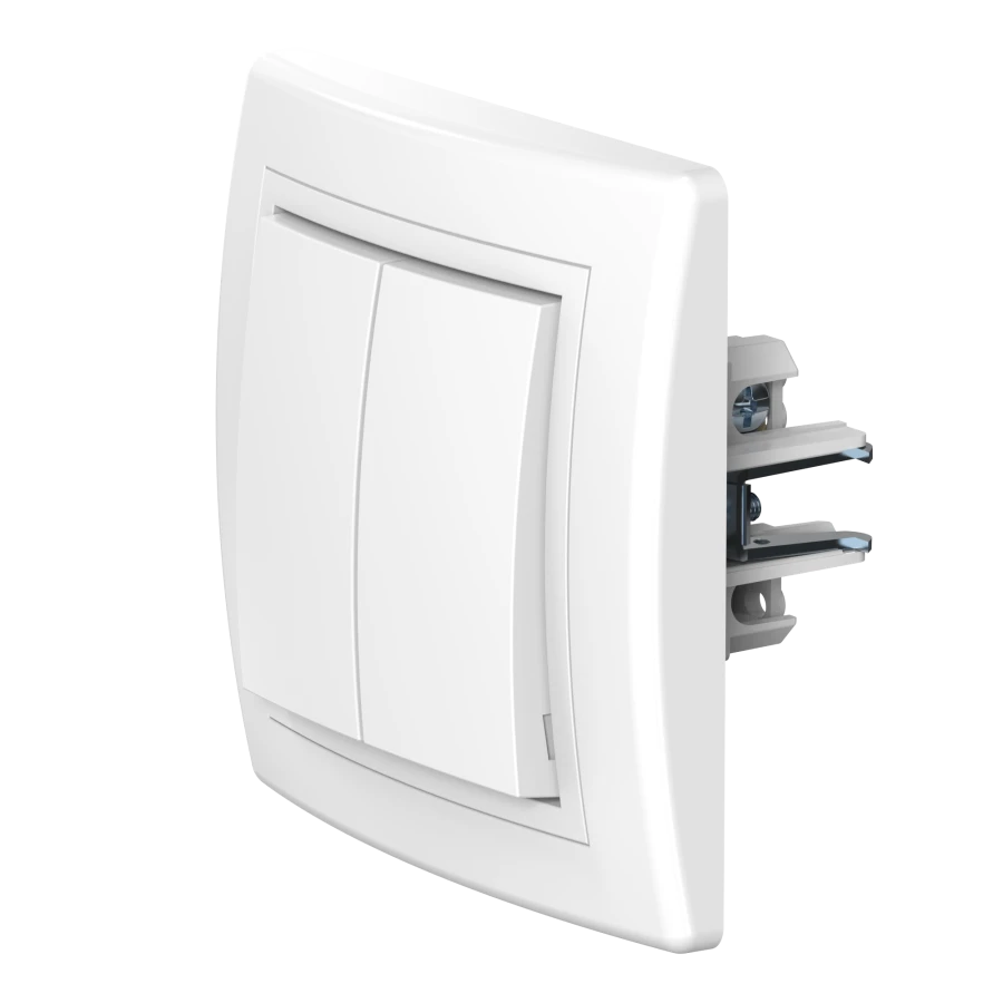 Caduceus Aling Prestige Dual Switch 10AX 250V White, Model 606.000