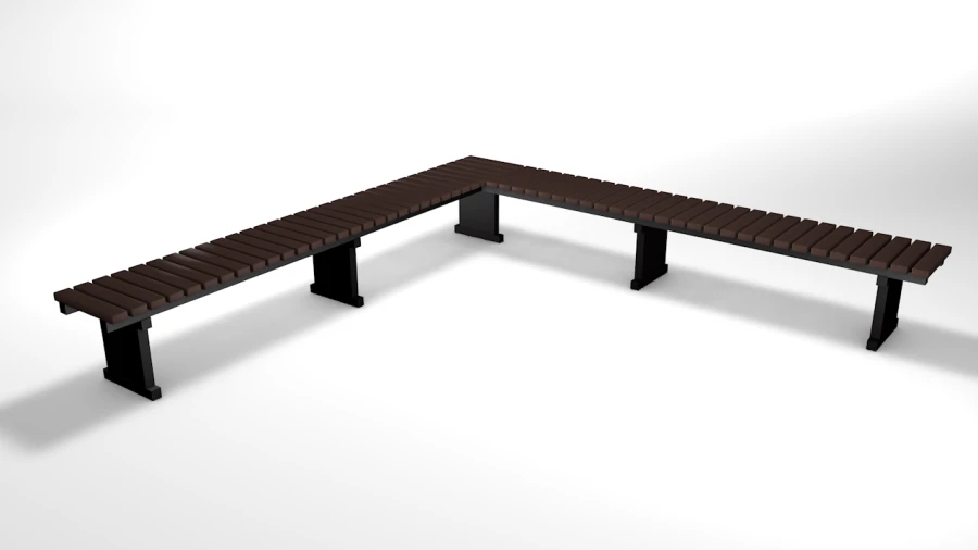 Corner Bench with Metal Frame 3m
