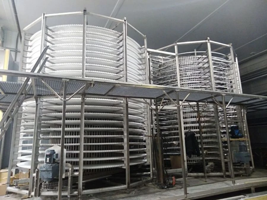 Spiral Conveyor Tandem for Product Cooling