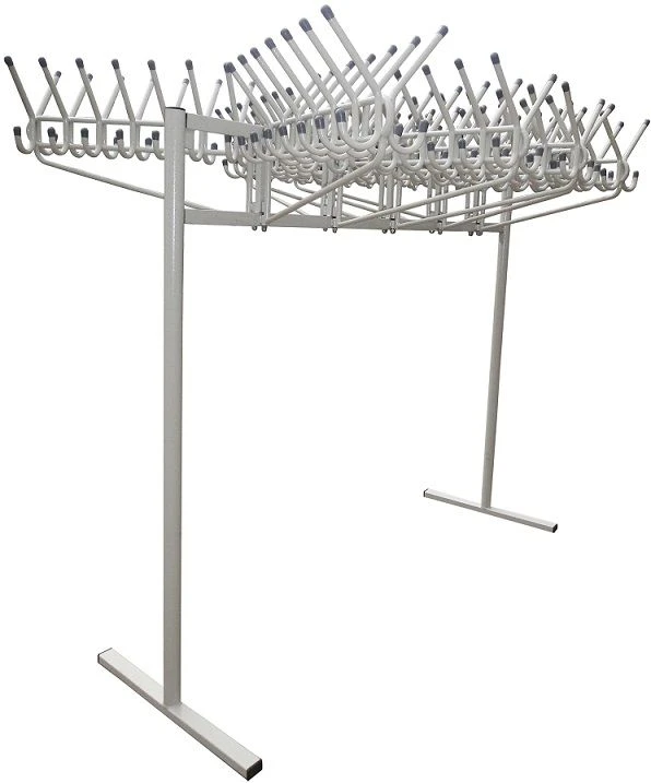 Double-Sided Floor Coat Rack with Rotating Mechanisms