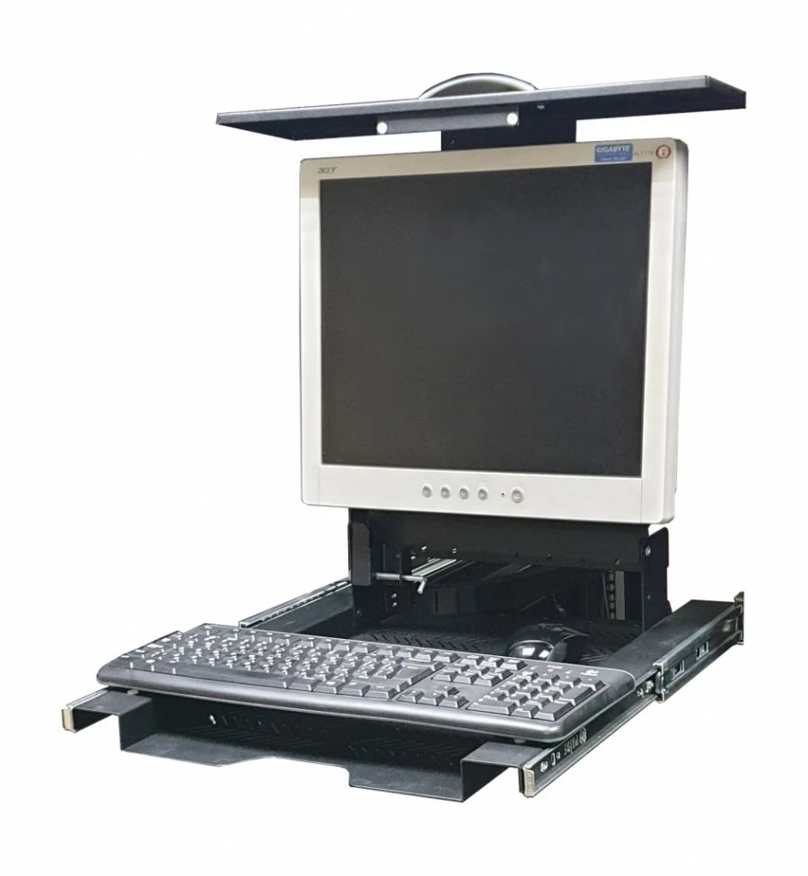 Universal Shelf for 19-inch Monitors with Keyboard and Mouse