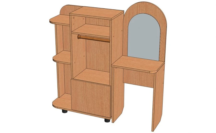 Corner Clothing Rack with Mirror - UR Model