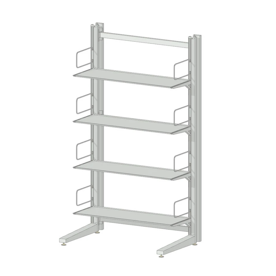Metal Library Shelf for Documents, Single-Sided (960x600x1730 mm)