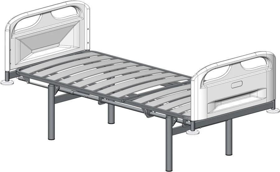 Hospital Bed with Headboard and Plastic Slats for Patient Care KF0-01-MSK