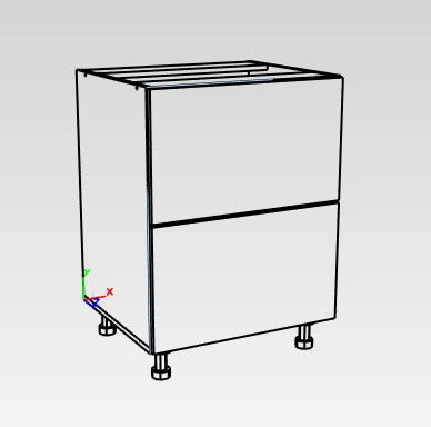 Kitchen Base Cabinet with 2 Drawers