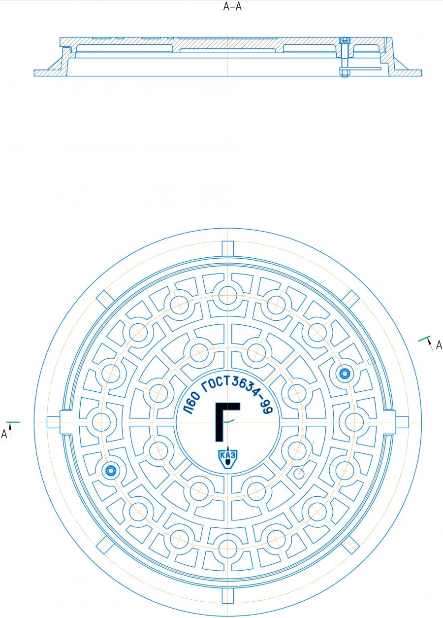 Lightweight Cast Iron Inspection Manhole Cover L (A15) with Locking Device