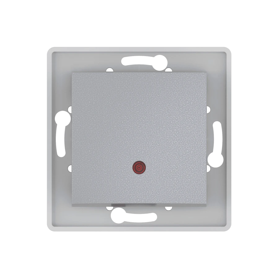 CADUCEUS ALING PRESTIGE Cross Switch with Indicator 10AX 250V, Silver, Model 6028.S