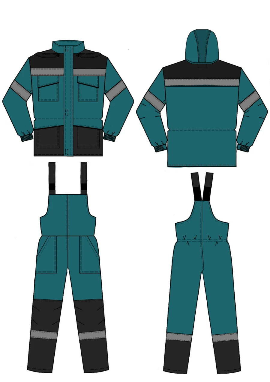 Men's Protective Suit (Jacket, Overalls) for Industrial Use