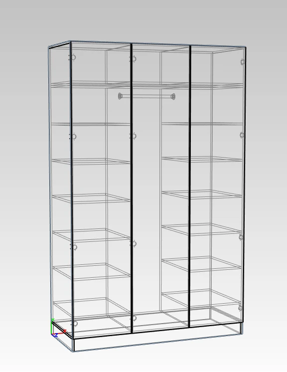 Closed Wardrobe with Shelves and Loft Space