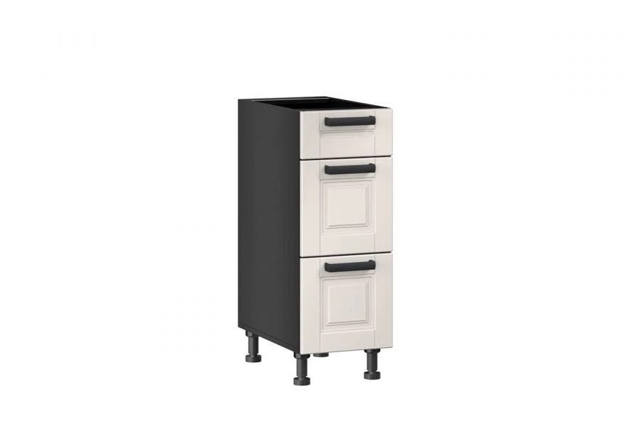Mokka LD.274170.000 Kitchen Cabinet Facade Set with 3 Drawers (300) - White Textured Oak