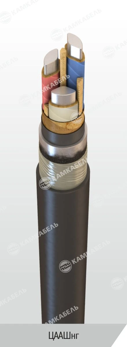 High-Voltage Power Cable with Aluminum Conductors and Paper Insulation, 6/10 kV