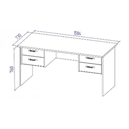 Freedom Office Desk with 2 Hanging Cabinets, Art. FSTP 10