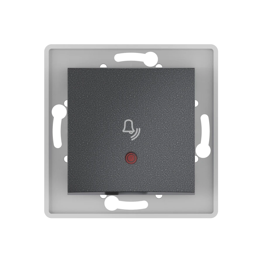 CADUCEUS ALING PRESTIGE Hidden Installation Push Button Switch with Indicator 10A, 250V~, Graphite, Art. 6010I.2