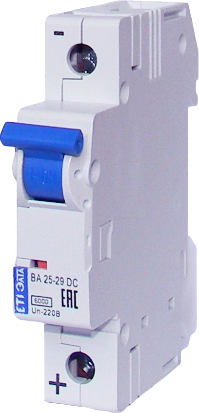 DC Circuit Breaker "ВА25-29 DC" 1 Pole for Short Circuit Protection