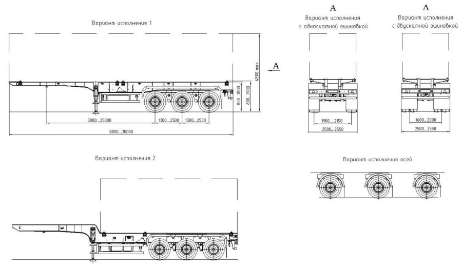 Container Transport Semi-Trailer SAV 93183K (Leaf Spring Suspension)