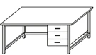 Metal Frame Utility Table with Cabinet SP-7