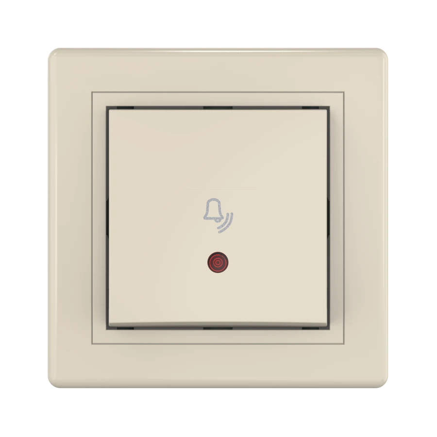 CADUCEUS ALING PRESTIGE Push Button Bell Switch with Indicator 10A, 250V~, Beige, Model 610I.999
