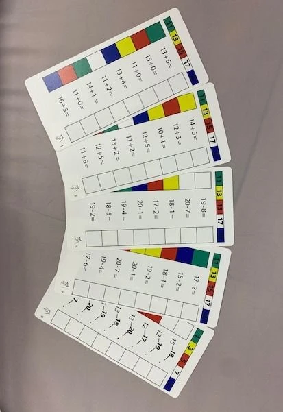 Double-sided Task Cards for Cube Control #3 "Addition and Subtraction within 20 without Crossing 10