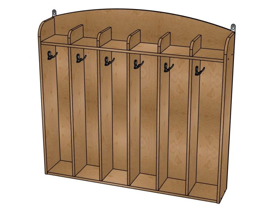 Clothing Rack №1 "Moydodyr", Plywood (Paint), 6 Compartments/ SHD39