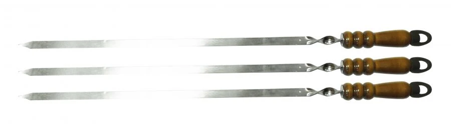 Stainless Steel Skewer with Wooden Handle, 800x200x100mm, 2mm Thickness - Kukmara