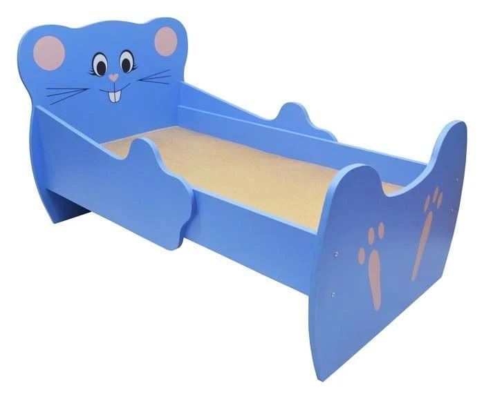 Comfortable Single Bed for Kids "Mouse" with Print, Model 10272