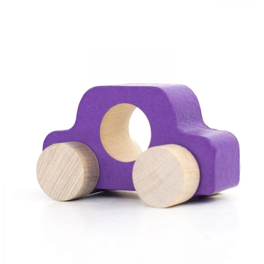 Wooden Pull Toy "Car Tomik" Purple (1 piece) Model 2-104