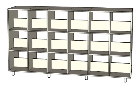 Two-Sided Library Shelf