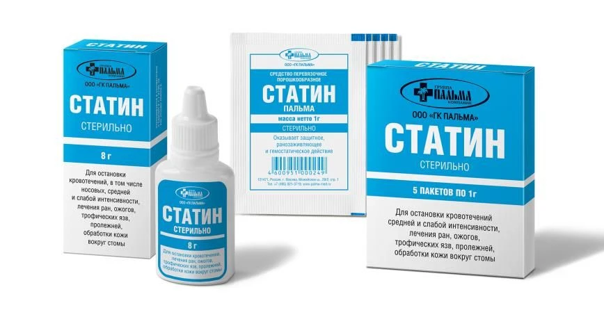 STATIN-PALMA Hemostatic Powder for Wound Dressing 1g
