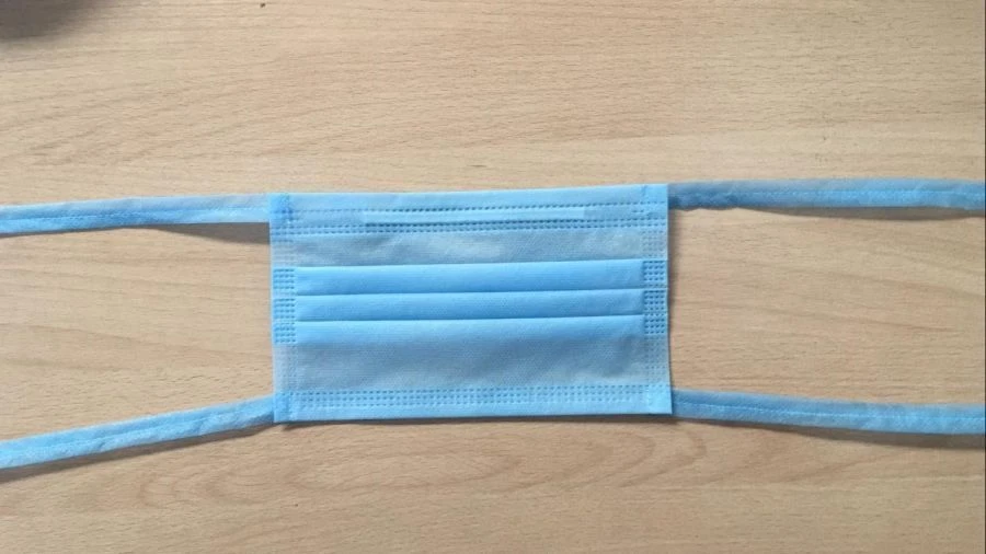 3-Layer Non-Sterile Disposable Medical Mask with Ties, Size 18x9 cm