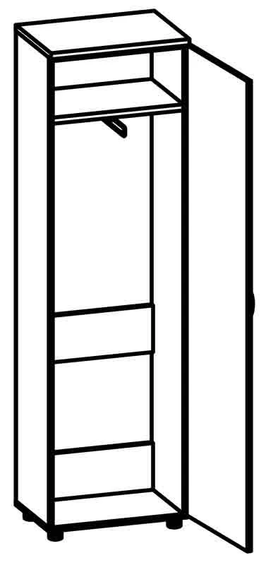 Deep Wardrobe with Hanger Series "Galant" 8119