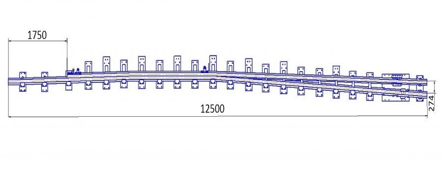 Side Track Frame Rail with Spike Project 2802.02.000-01