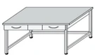Metal Work Table with Two Hanging Metal Drawers SP-7(m)