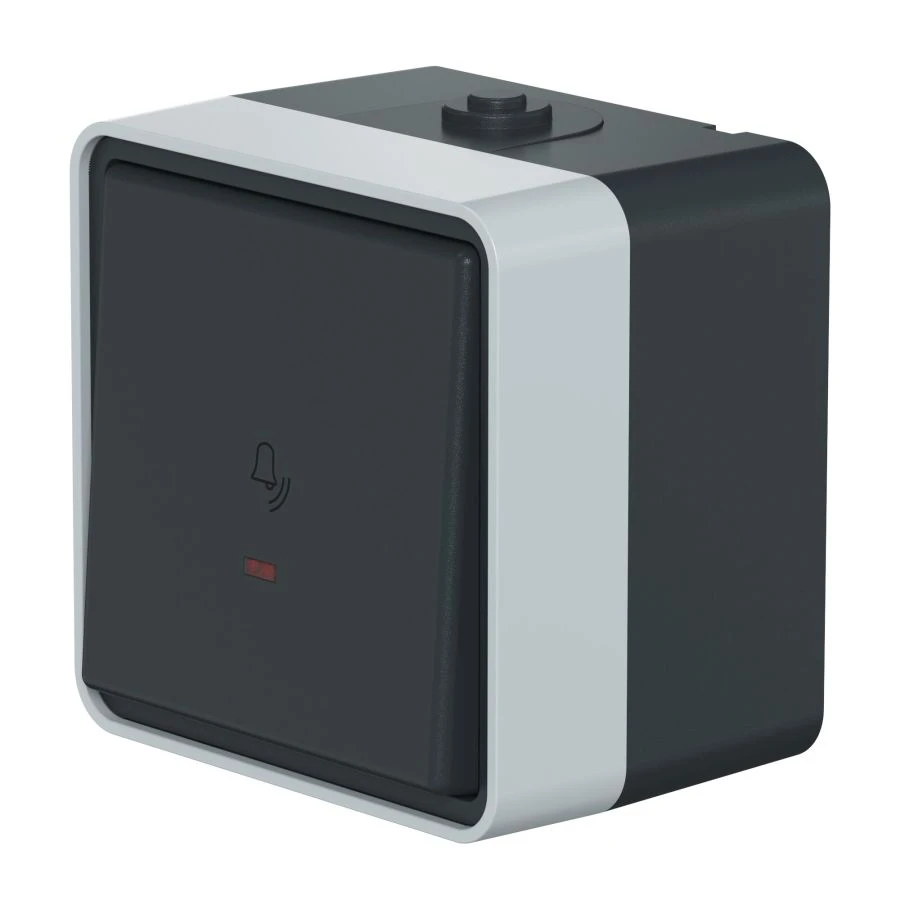 CADUCEUS ALING Protecta Single-Pole Switch with Indicator 10A 250V IP55 Anthracite Grey