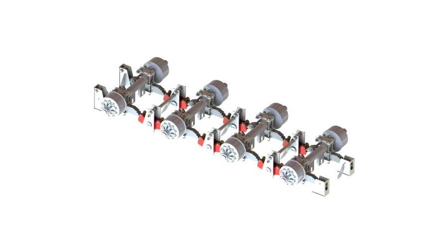 Four-Axis Axle Assembly 9333125.40.000 with Wheel Axle 9323313.00.000 on U31-0N.30.000 Leaf Spring Suspension