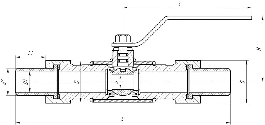 ALSO Stainless Steel Ball Valve with Reduced Coupling KSH.SH.020.40-03