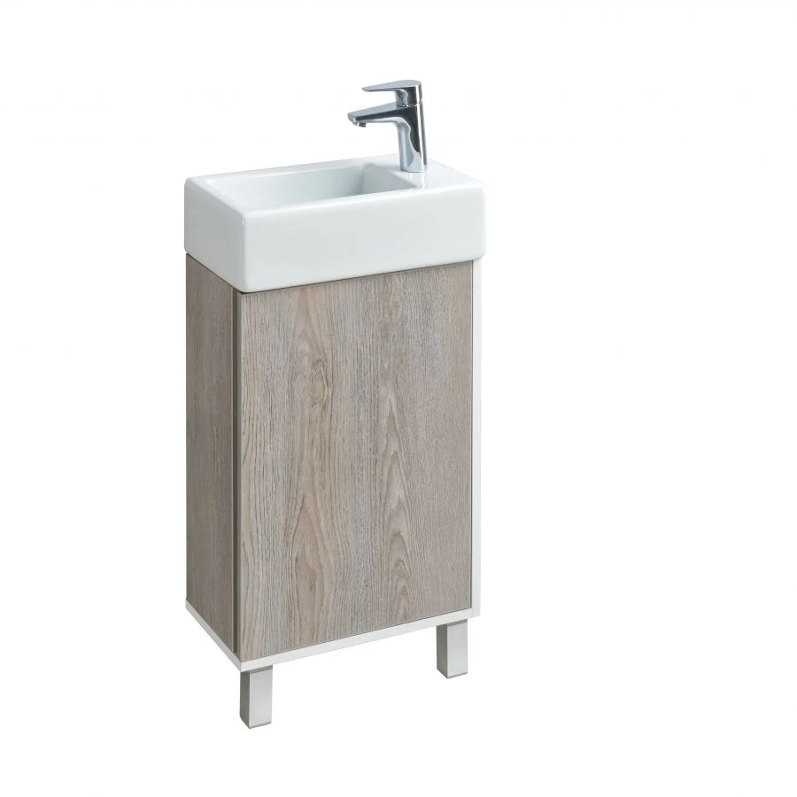 Stylish Emma Sink Cabinet by Aquaton in White and Navarra Oak 1A221601EAD801