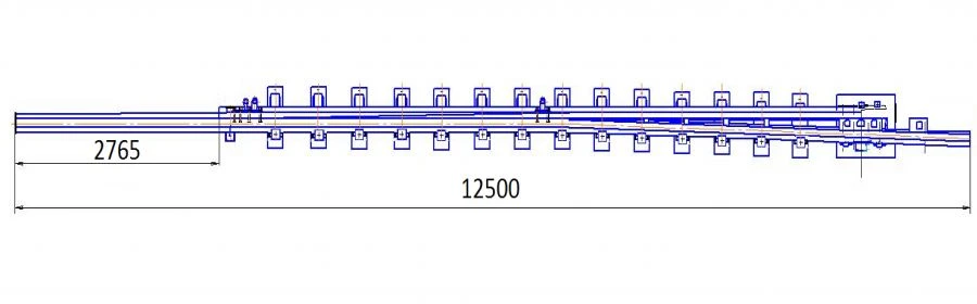 Curved Frame Rail with Straight Spike for Switch Projects 2768.02.000