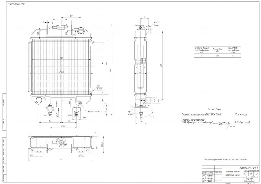 Water Radiator for Internal Combustion Engine 320.1301.010-01