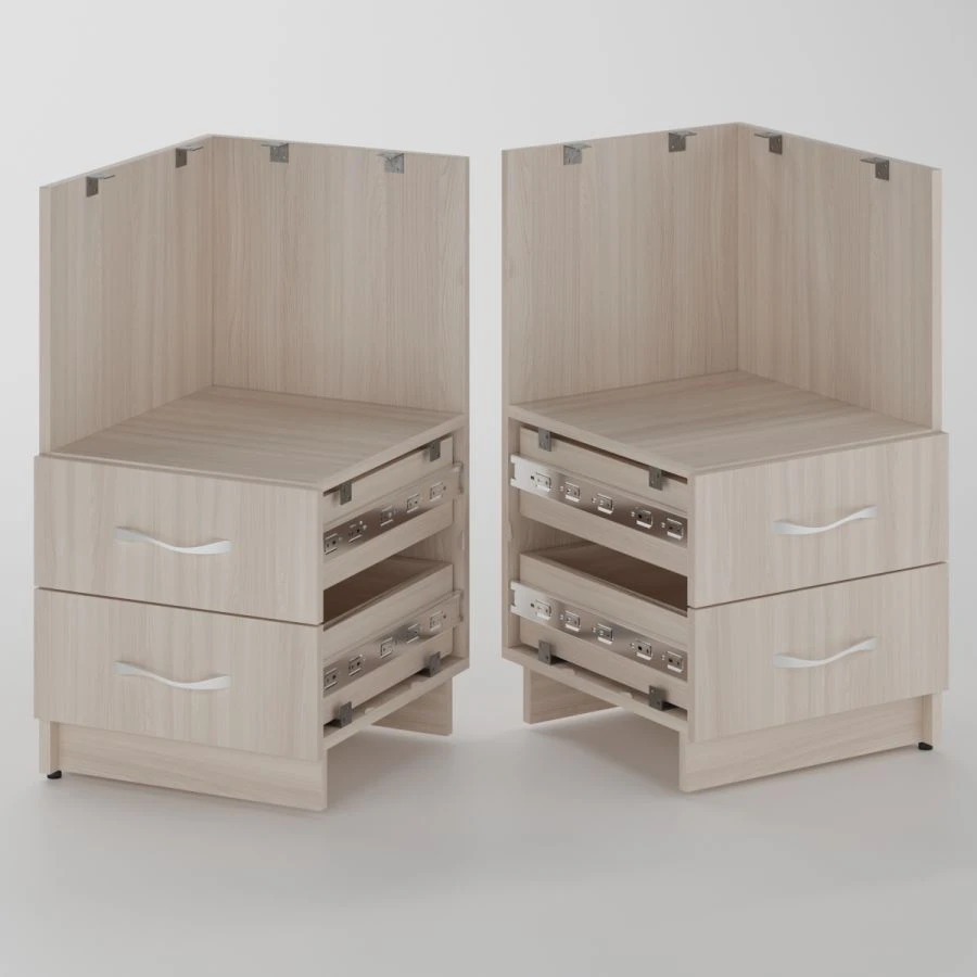 Built-in Desk Cabinet with 1 Niche and 2 Drawers