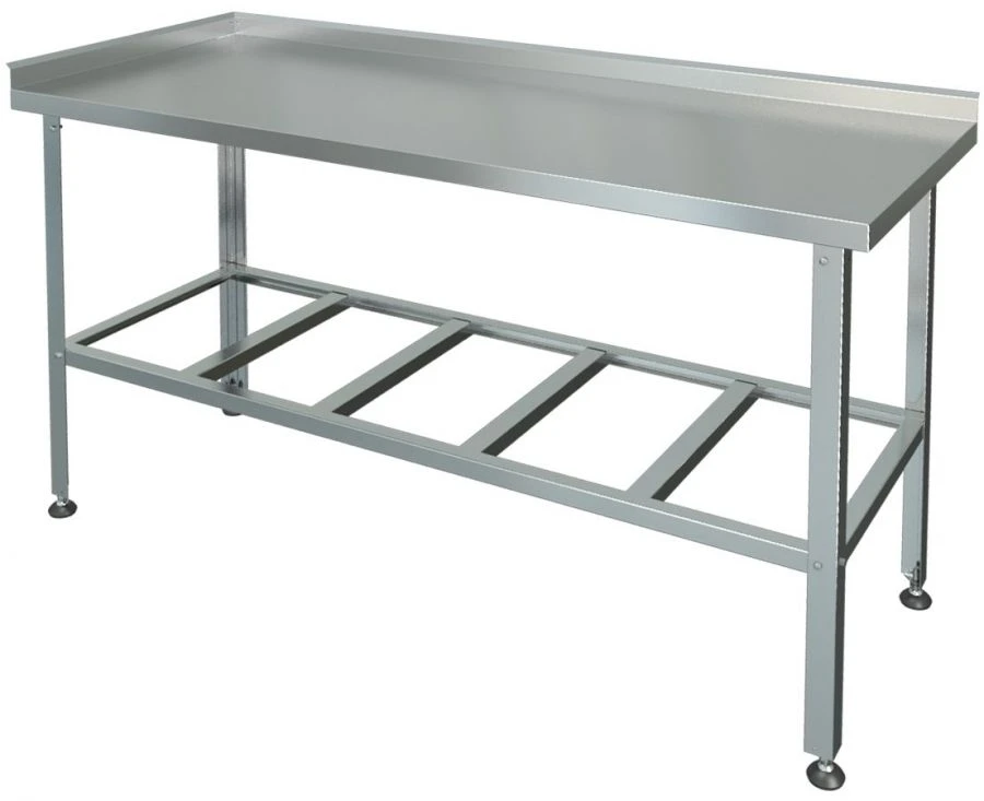 Stainless Steel Food Preparation Table with Two Edges, Model SRP-2L-0.6/0.6