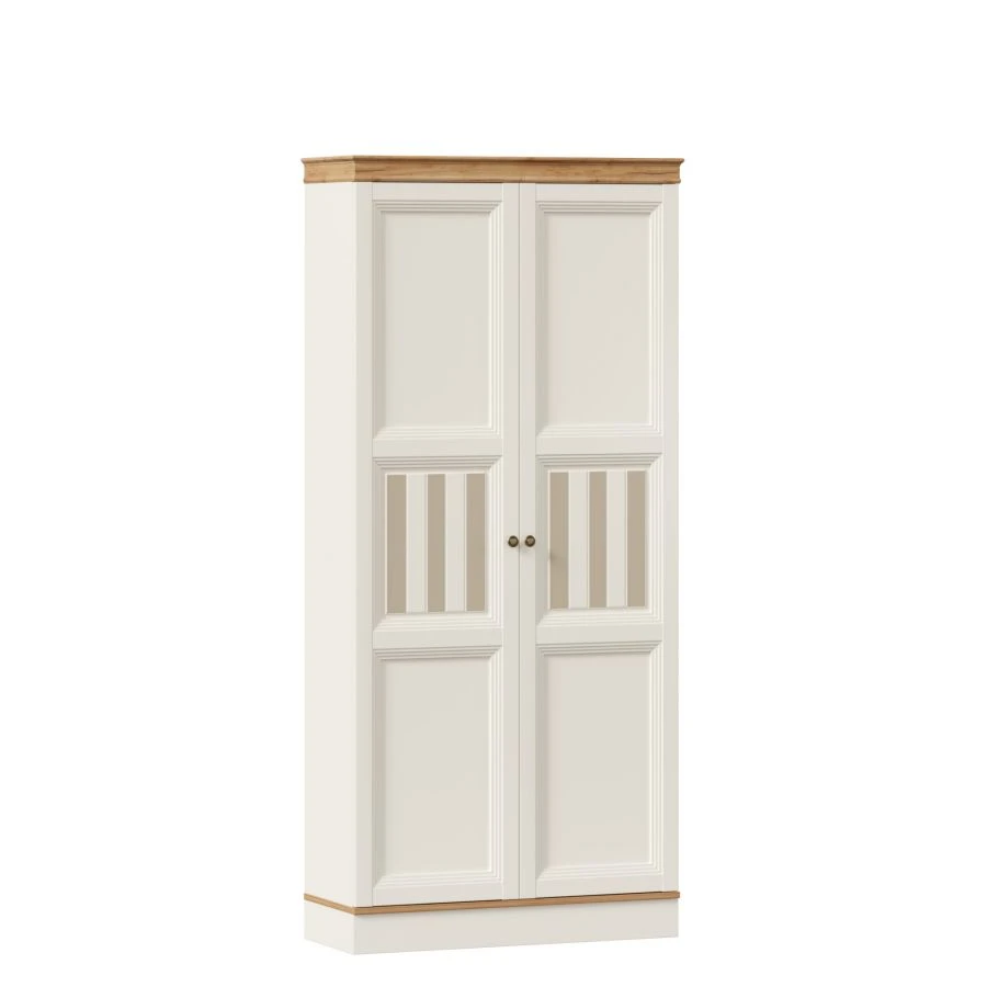 Two-Door Wardrobe in Alabaster/Golden Oak - Villaggio LD.680330.000
