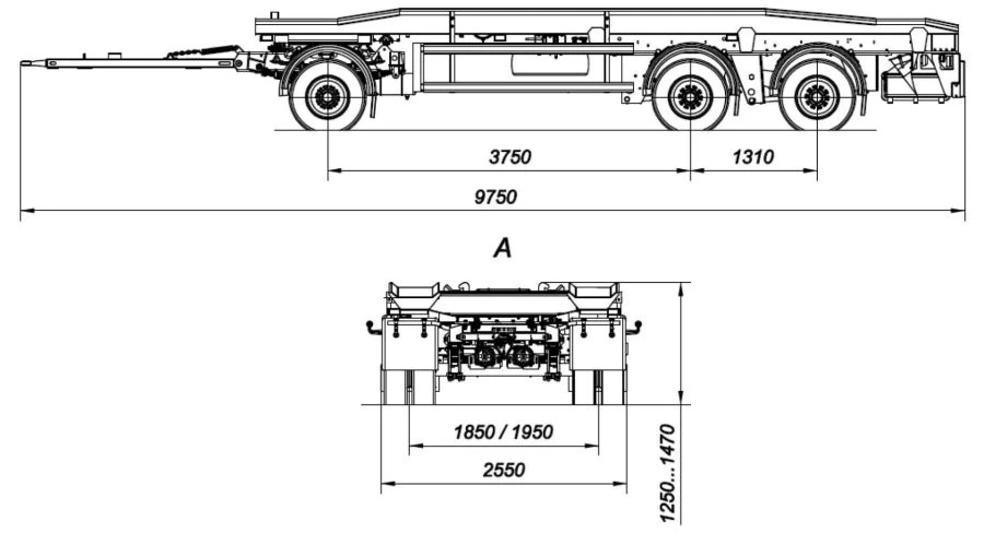 Three-Axle Container Transport Trailer with 12 Ton Capacity AM8460-11